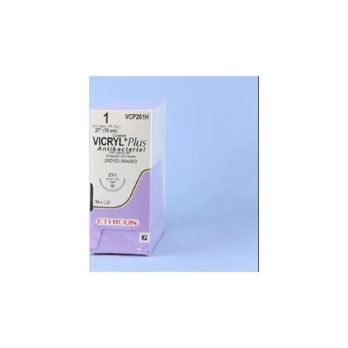 Johnson & - Coated Vicryl Plus - Vcp261H - Systems - Absorbable Antibacterial Suture With Needle Polyglactin 910 Irgacare Mp Ct - 1 1/2 Circle Taper Point Size Braided