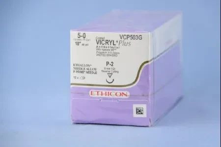 Johnson & - Coated Vicryl Plus - Vcp503G - Suture, Vicryl+Ctd 5 - 0 18" P - 2