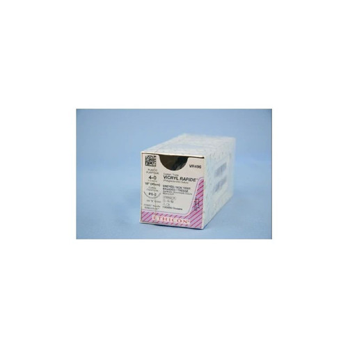 Johnson & - Coated Vicryl Rapide - Vr496 - Systems - Absorbable Suture With Needle Polyglactin 910 Ps - 2 3/8 Circle Precision Reverse Cutting Size 4 - 0 Braided