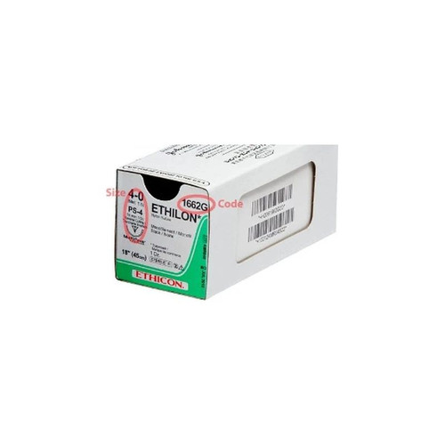Johnson & - Ethicon - 1662G - Systems - Ethilon J&J - Nonabsorbable Suture With Needle Nylon Ps - 4 1/2 Circle Reverse Cutting Size 0 Monofilament