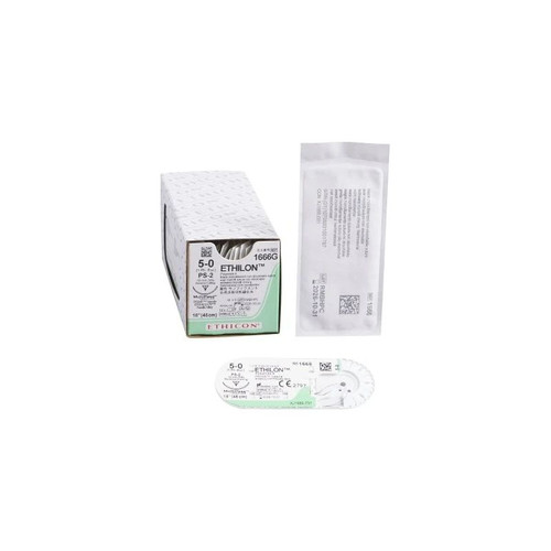 Johnson & - Ethicon - 1666G - Systems Suture, Ethilon Blk Mono 5 - 0 18" Ps - 2