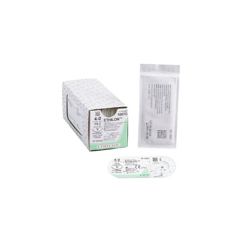 Johnson & - Ethicon - 1667G - Systems Suture, Ethilon Blk Mono 4 - 0 18" Ps - 2