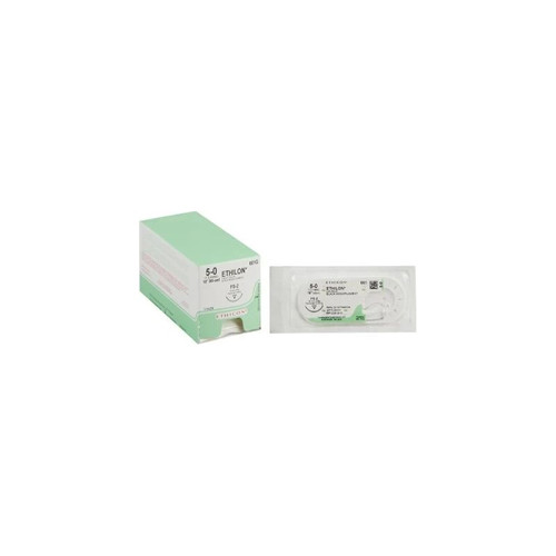 Johnson & - Ethicon - 661G - Systems - Ethilon Nonabsorbable Suture With Needle Nylon Fs - 2 3/8 Circle Reverse Cutting Size 5 - 0 Monofilament