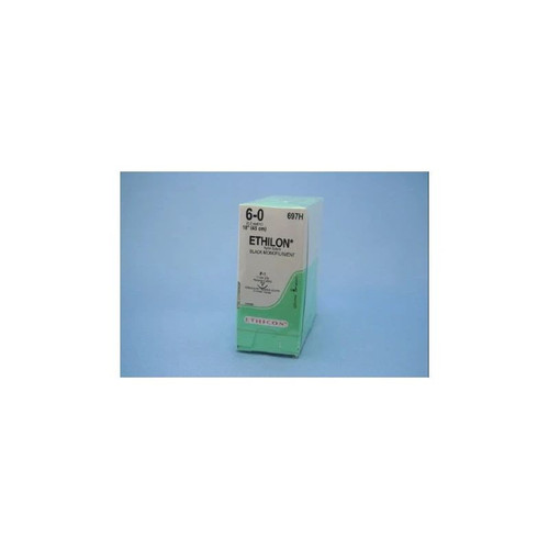 Johnson & - Ethicon - 697H - Systems - Ethilon Nonabsorbable Suture With Needle Nylon P - 1 3/8 Circle Precision Reverse Cutting Size 6 - 0 Monofilament