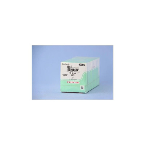Johnson & - Ethicon - 9005G - Systems - Ethilon Nonabsorbable Suture With Needle Nylon Csm - 6 1/2 Circle Opthalmic Spatula Size 10 - 0 Monofilament