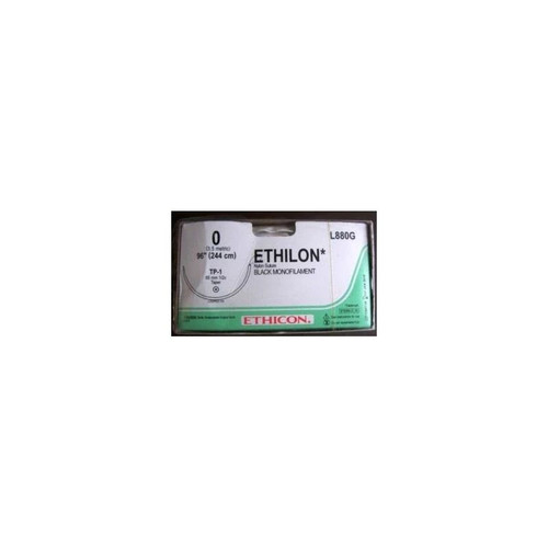 Johnson & - Ethicon - L880G - Systems - Ethilon J&J - Nonabsorbable Suture With Needle Nylon Tp - 1 1/2 Circle Taper Point Size 0 Monofilament