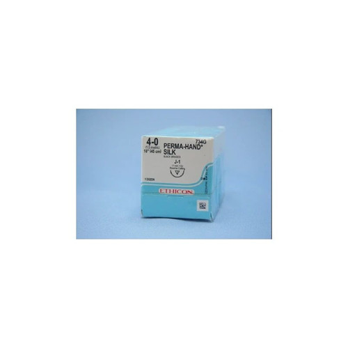Johnson & - J Healthcare Systems - 734G - Suture, Silk Blk Br 4 - 0 18" 1