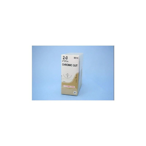 Johnson & - J Healthcare Systems - 801H - Absorbable Suture With Needle Chromic Gut Ct 1/2 Circle Taper Point Size 2 - 0