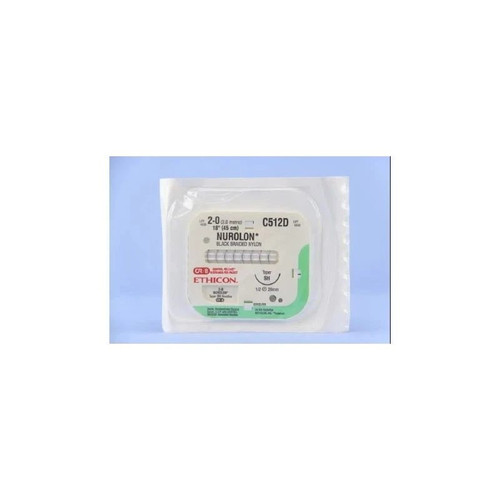 Johnson & - J Healthcare Systems - C512D - Suture, Nurolon Blk Br 2 - 0 18"Sh
