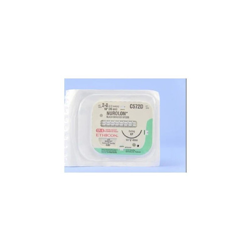 Johnson & - J Healthcare Systems - C572D - Suture, Nurolon Blk Br 2 - 0 18"Cp