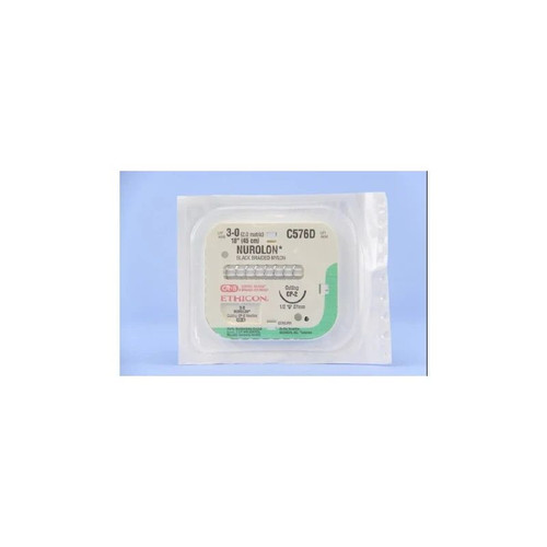 Johnson & - J Healthcare Systems - C576D - Suture, Nurolon Blk Br 3 - 0 18"Cp - 2