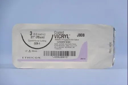 Johnson & - J Healthcare Systems - J808T - Suture, Vicryl Ud Br Ct 3 - 0 2 7" Ccs1