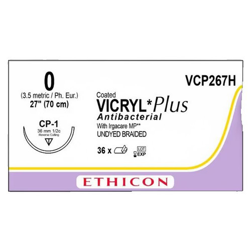 Johnson & - J Healthcare Systems - Vcp267H - Suture, Vicryl+ Ud Br 0 27" Cp - 1