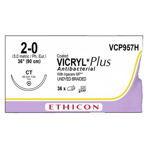 Johnson & - J Healthcare Systems - Vcp957H - Suture, Vicryl+Ctd Antibac Ud Br 2 - 0 36" Ct