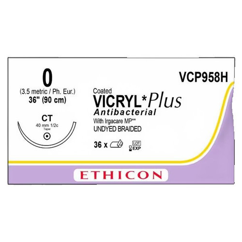 Johnson & - J Healthcare Systems - Vcp958H - Suture, Vicryl+Ctd Antibac Ud Br 0 36" Ct