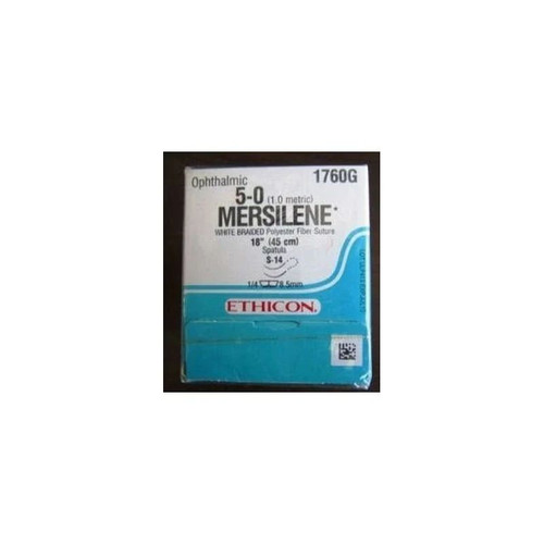 Johnson & - Mersilene - 1760G - Systems - Nonabsorbable Suture With Needle Polyester S - 14 1/4 Circle Spatula Size 5 - 0 Braided