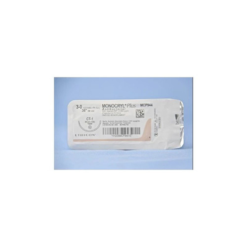 Johnson & - Monocryl Plus - Mcp944H - Systems - Absorbable Antibacterial Suture With Needle Poliglecaprone 25 Irgacare Mp Ct - 1 1/2 Circle Taper Point Size 3 - 0