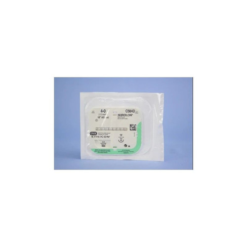 Johnson & - Nurolon - C584D - Systems - Nonabsorbable Suture With Needle Nylon Tf 1/2 Circle Taper Point Size 4 - 0 Braided