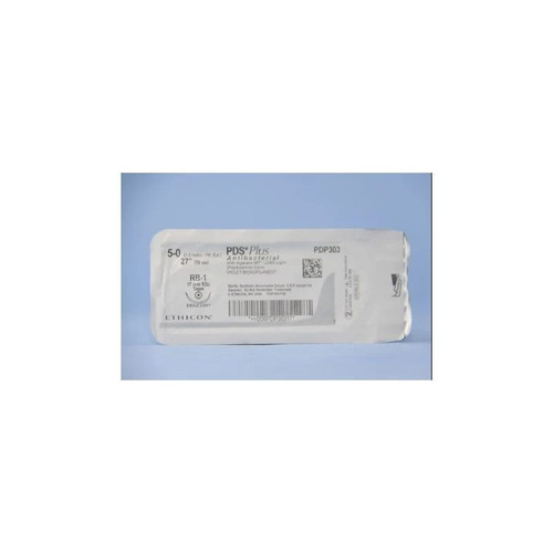 Johnson & - Pds Plus - Pdp303H - Systems - Absorbable Antibacterial Suture With Needle Polydioxanone Irgacare Mp Rb - 1 1/2 Circle Taper Point Size 5 - 0 Monofilament