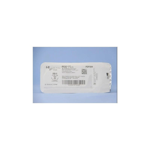 Johnson & - Pds Plus - Pdp304H - Systems - Absorbable Antibacterial Suture With Needle Polydioxanone Irgacare Mp Rb - 1 1/2 Circle Taper Point Size 4 - 0 Monofilament