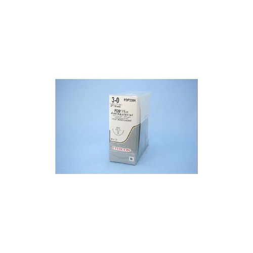 Johnson & - Pds Plus - Pdp338H - Systems - Absorbable Antibacterial Suture With Needle Polydioxanone Irgacare Mp Ct - 1 1/2 Circle Taper Point Size 3 - 0 Monofilament