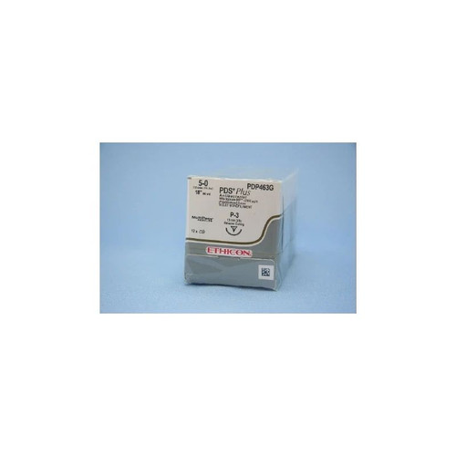 Johnson & - Pds Plus - Pdp463G - Systems - Absorbable Antibacterial Suture With Needle Polydioxanone Irgacare Mp P - 3 3/8 Circle Precision Reverse Cutting Size 5 - 0 Monofilament