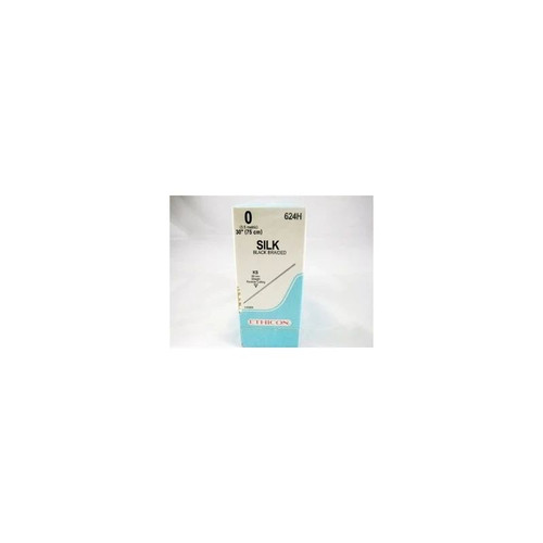 Johnson & - Perma-Hand - 624H - Systems - Nonabsorbable Suture With Needle Silk Ks Straight Conventional Cutting Size 0 Braided