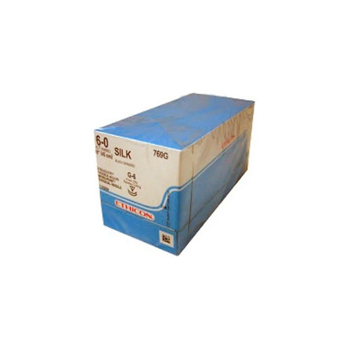 Johnson & - Perma-Hand - 769G - Systems - Nonabsorbable Suture With Needle Silk G - 6 3/8 Circle Reverse Cutting Size 0 Braided