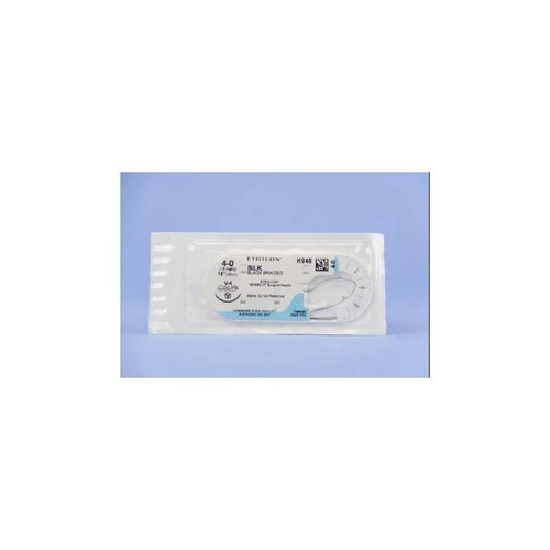 Johnson & - Perma-Hand - K945G - Systems - Nonabsorbable Suture With Needle Silk V - 4 3/8 Circle Taper Cutting Size 0 Braided