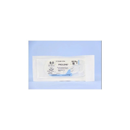 Johnson & - Prolene - 8318H - Systems - Nonabsorbable Suture With Needle Polypropylene C - 1 3/8 Circle Taper Point Size 6 - 0 Monofilament