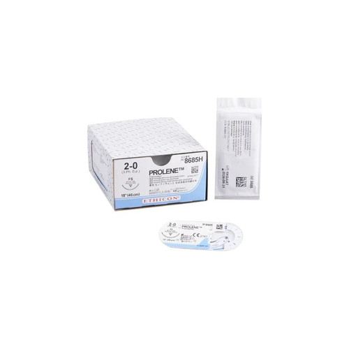 Johnson & - Prolene - 8685H - Systems - Nonabsorbable Suture With Needle Polypropylene Fs 3/8 Circle Reverse Cutting Size 2 - 0 Monofilament