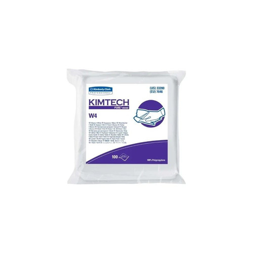 Kimberly Clark - Kimtech Pure W4 - 33390 - Cleanroom Wipe Iso Class 4 White Nonsterile Polypropylene 9 X Inch Disposable