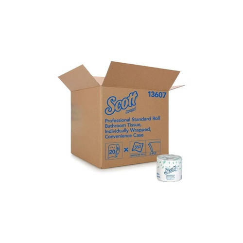 Kimberly Clark - Scott Essential - 13607 - Toilet Tissue White 2 - Ply Standard Size Cored Roll 550 Sheets 4 X 1/10 Inch