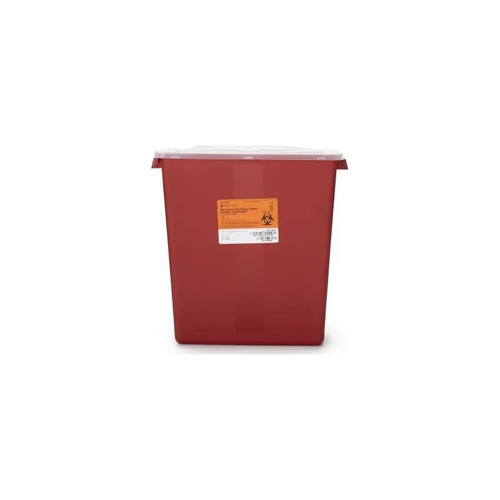 Mckesson - 101-8710 - Sharps Container Red Base 13 - 1/2 H X 12 - W 6 D Inch Horizontal Entry 3 Gallon
