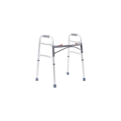 Mckesson - 146-10201-4 - Folding Walker Adjustable Height Aluminum Frame 350 Lbs Weight Capacity 25 To 32 Inch