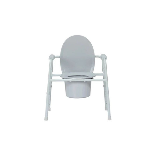 Mckesson - 146-11105N-4 - Commode Chair Fixed Arms Steel Frame Back Bar 13 - 3/4 Inch Seat Width 350 Lbs Weight Capacity
