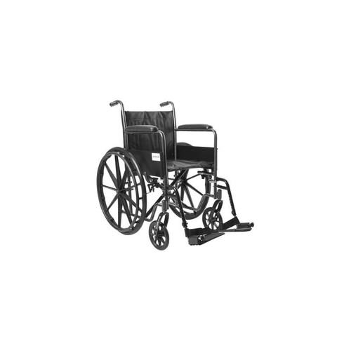 Mckesson - 146-Ssp218Fa-Sf - Wheelchair Dual Axle Full Length Arm Swing - Away Footrest Black Upholstery 18 Inch Seat Width Adult 300 Lbs Weight Capacity