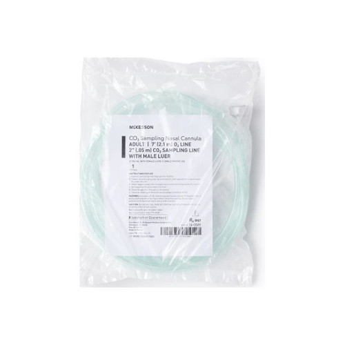 Mckesson - 16-0581 - Etco2 Nasal Sampling Cannula With O2 Delivery Oxygen Adult Curved Prong / Nonflared Tip