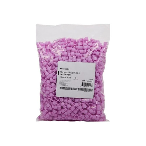 Mckesson - 177-118240L - Tube Closure Polyethylene Flanged Plug Cap Lavender 13 Mm For Use With Blood Drawing Tubes Glass Test Plastic Culture Nonsterile