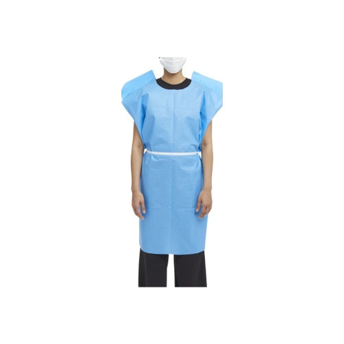 Mckesson - 18-831 - Patient Exam Gown One Size Fits Most Blue Disposable