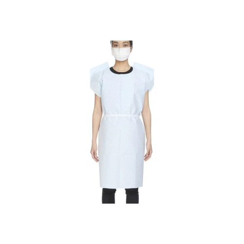 Mckesson - 18-842 - Patient Exam Gown One Size Fits Most Blue Disposable