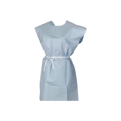 Mckesson - 18-844 - Patient Exam Gown One Size Fits Most Blue Disposable
