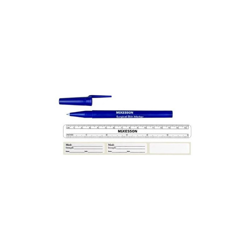 Mckesson - 19-0762 - Surgical Skin Marker With Label Gentian Violet Fine Tip Ruler Sterile