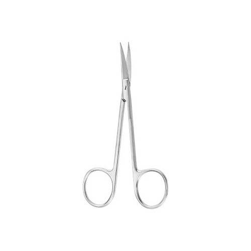 Mckesson - 43-1-107 - Iris Scissors Argent 4 Inch Length Surgical Grade Stainless Steel Finger Ring Handle Curved Sharp Tip /