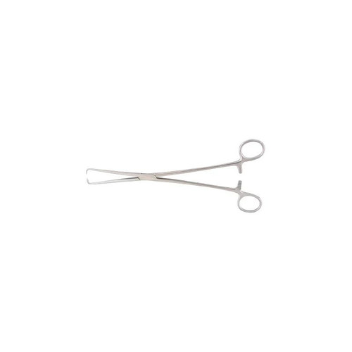 Mckesson - 43-1-386 - Argent Tenaculum Forceps Schroeder - Braun 9 - 3/4 Inch Length Surgical Grade Stainless Steel Nonsterile Ratchet Lock Finger Ring Handle Straight