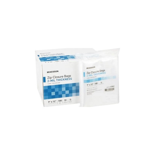 Mckesson - 4582 - Reclosable Bag 9 X 12 Inch Polyethylene Clear Zipper Closure