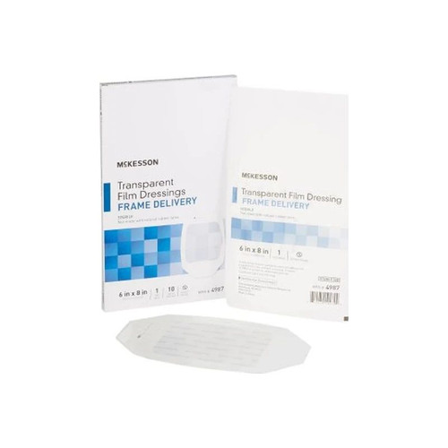 Mckesson - 4987 - Transparent Film Dressing 6 X 8 Inch Frame Style Delivery Octagon Sterile