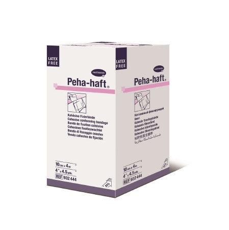 Hartmann - Peha-Haft - 932444 - Absorbent Cohesive Bandage 4 Inch X 1/2 Yard Self - Adherent Closure White Nonsterile Standard Compression