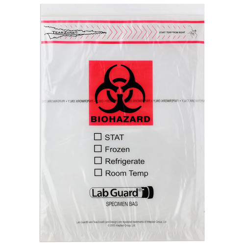 Medegen Medical - Medegen - 49-99 - Lab Safe Biohazard Specimen Transport Bag With Ziplock 9 X 12 