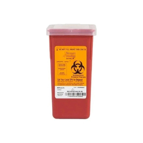 Medegen Medical - Sharps - 8702 - Container, Red 1 Qt With Loklid 